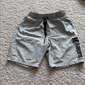 Hurley Light Gray Athletic Shorts with Black Logo